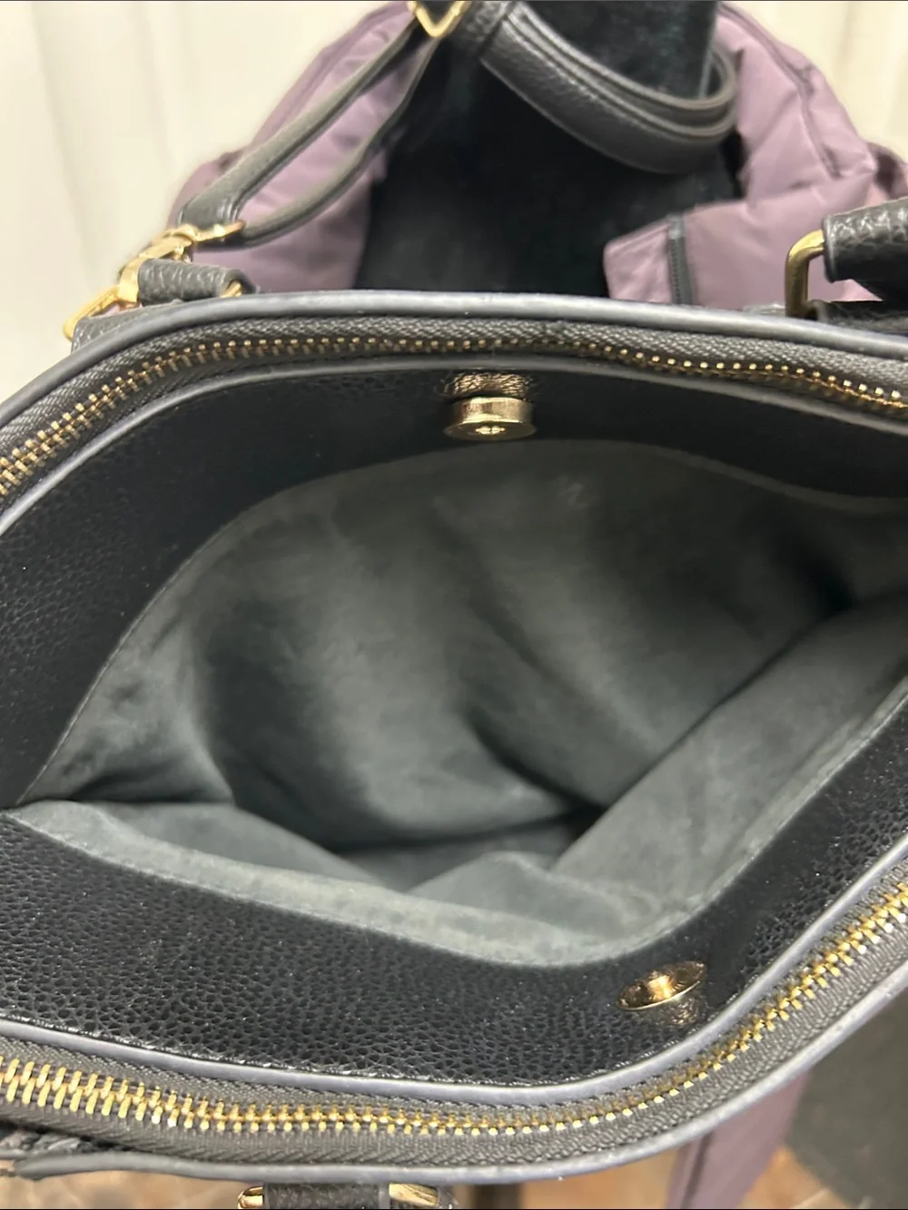 Marc New York Black Pebbled Leather Satchel with Gold Hardware